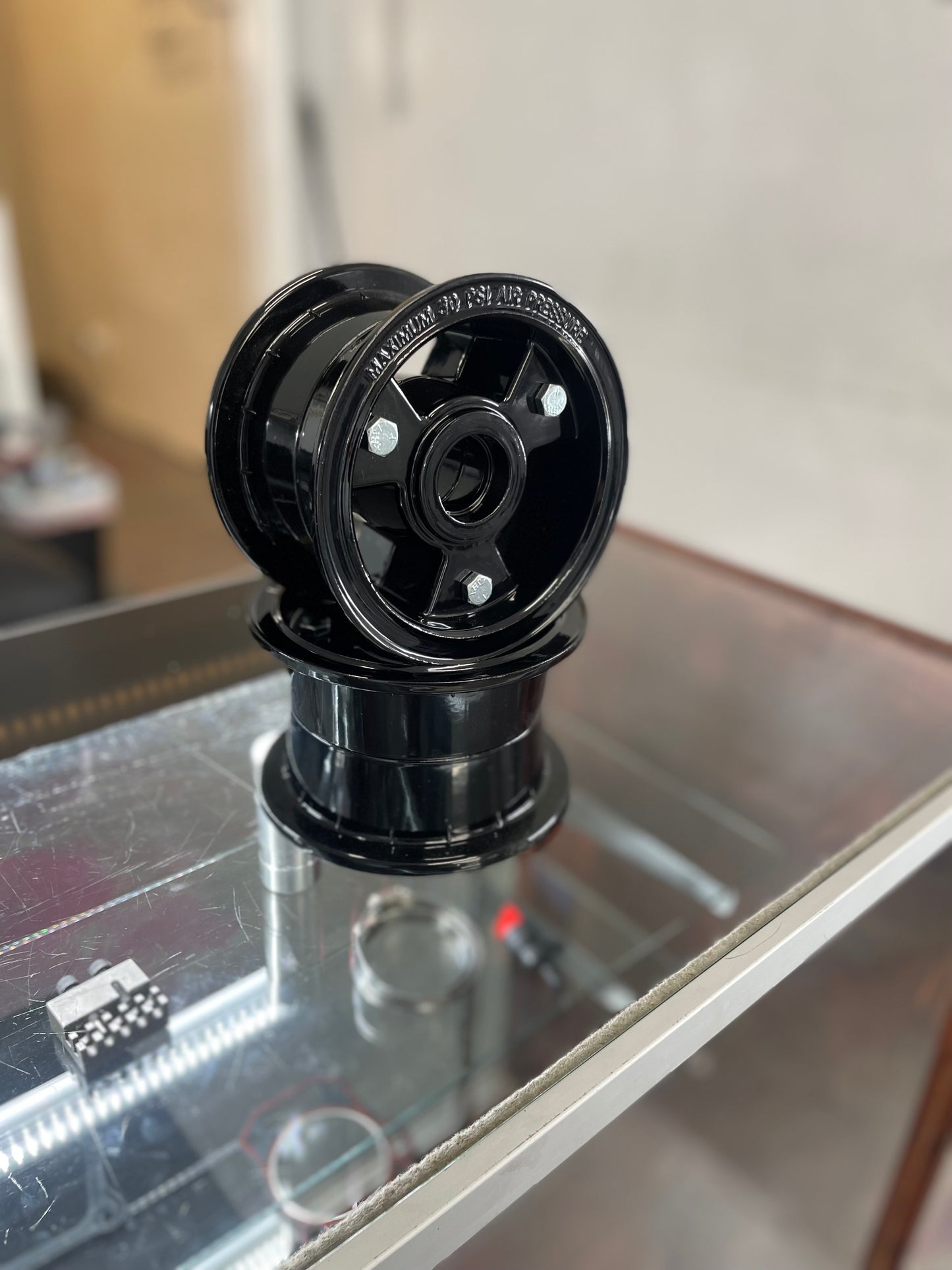 Glossy Black Powdercoated 5 inch Tri-Star